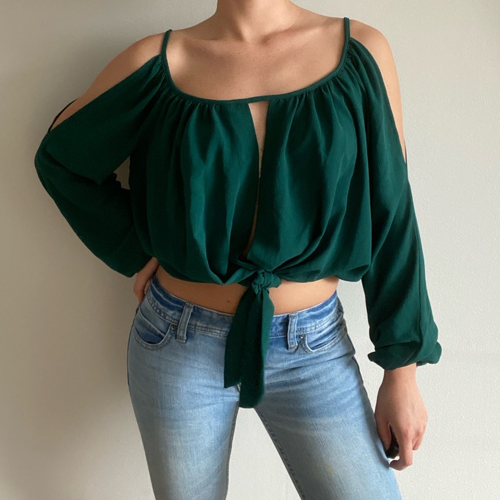 Charlotte Russe, Forest Green Blouse, Size Small
